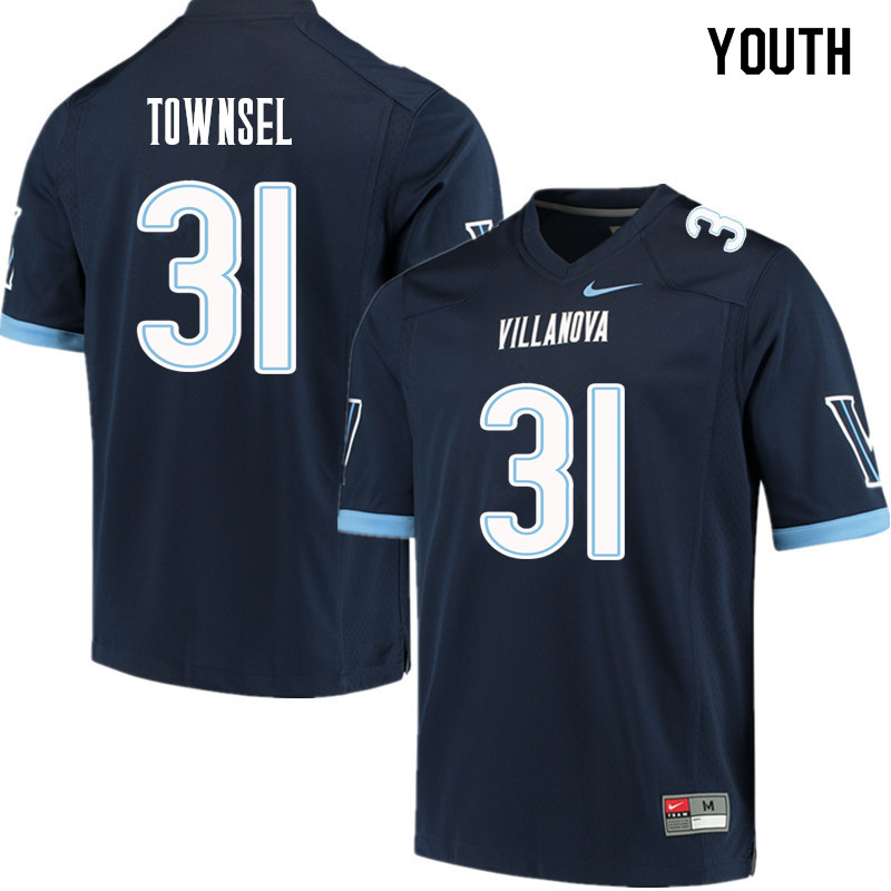 Youth #31 Qwashin Townsel Villanova Wildcats College Football Jerseys Sale-Navy